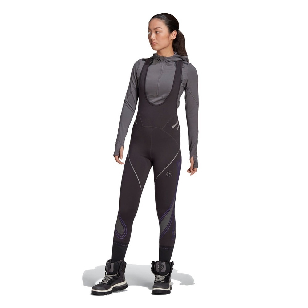 Adidas Stella McCartney Bib Tights Jumpsuit Black Gray Women's Small